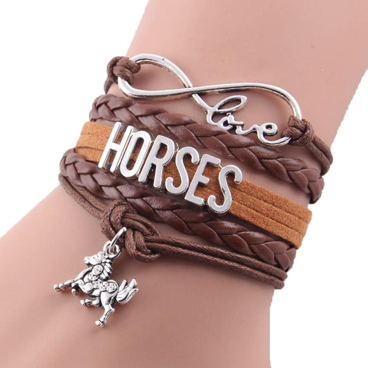 Infinity love HORSES bracelet with horse charm